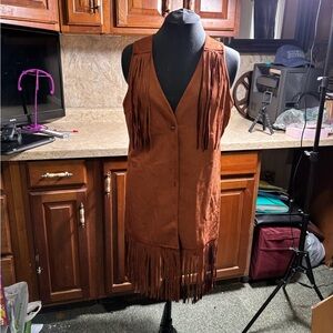Brown Fringe Vest
